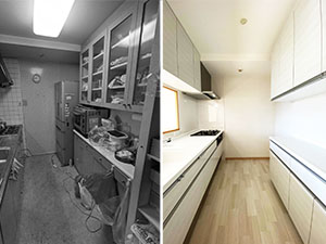 ◎清潔感と明るさ溢れる白色を基調としたキッチン空間