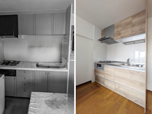 ◎キッチンをリフレッシュ！温かみのあるモダンなキッチンスペースへ