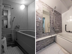 ◎石目調アクセントパネルが映える洗練された空間を実現