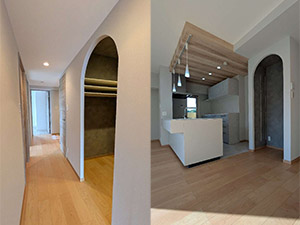 ●大胆間取り変更とアーチ開口で魅せる、機能性に特化した個性豊かなお家 ～マンションリモデル～